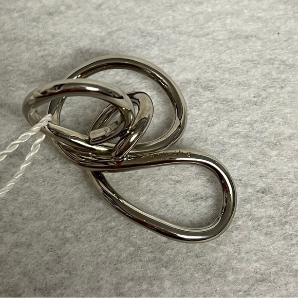 NEW MAISON Martin MARGIELA MM6 Silvertone Brass Ring US sz 6 Sculptural Swirls - Picture 12 of 12